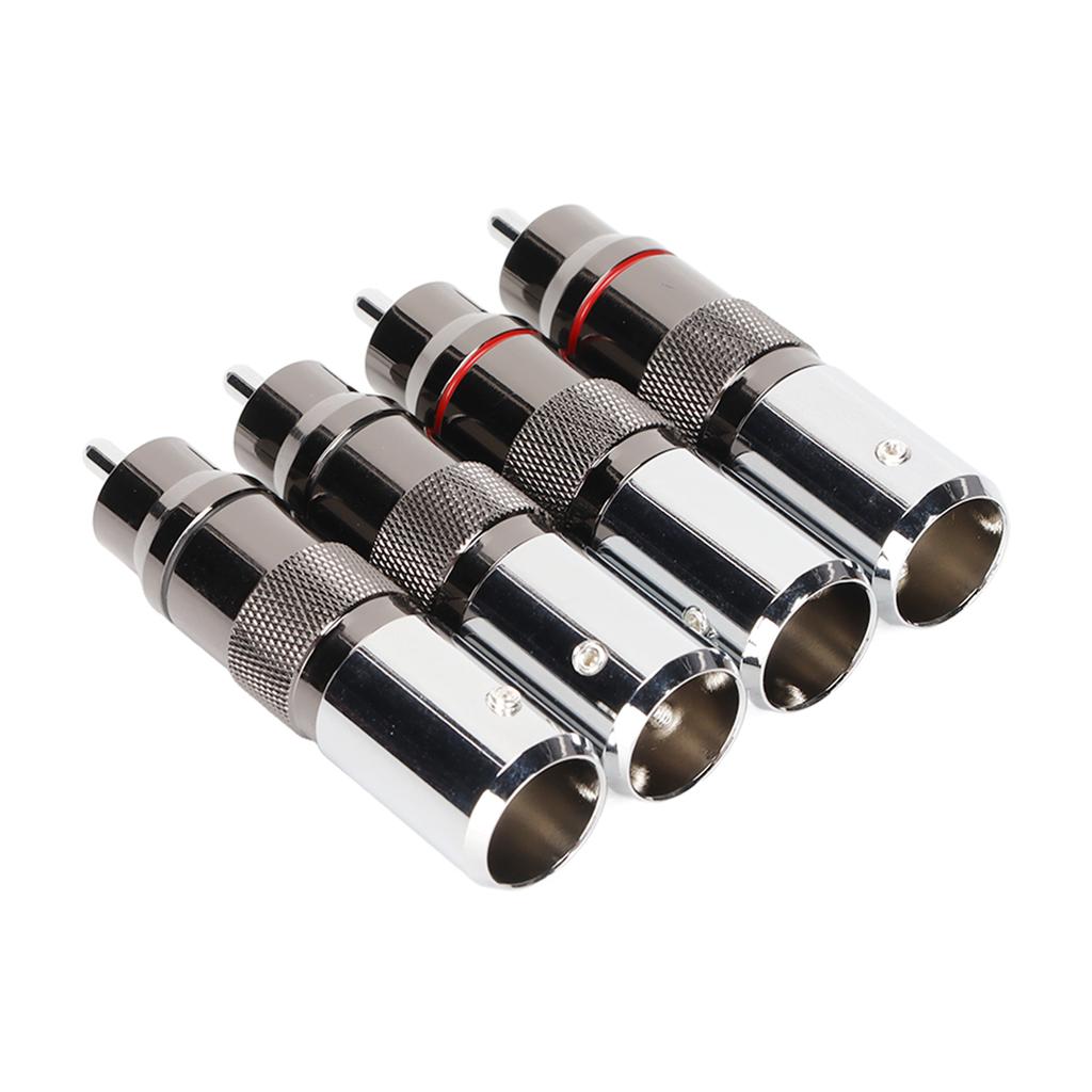 RCA Male Plug Chrome Plated Welding DIY RCA Sound Connector for 11.5mm Diameter Signal Coaxial Cable