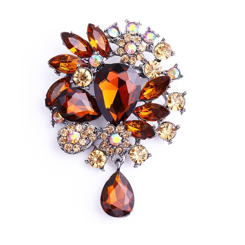 Crystal Glass Brooch - Fashionable European & American Style Pin for Men and Women
