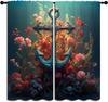 Nautical Themed Blackout Curtains for Boys Girl Bedroom Decor,Vintage Map Sailboat Compass Thermal Insulated Rod Pocket Drapes