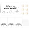 12 Set Bridesmaid Proposal Cards Gifts Invitation (White Gold)