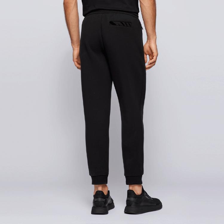 HUGO BOSS Knitted Sweatpants Men's Black Moderate Straight Fit Pants 50461908-001