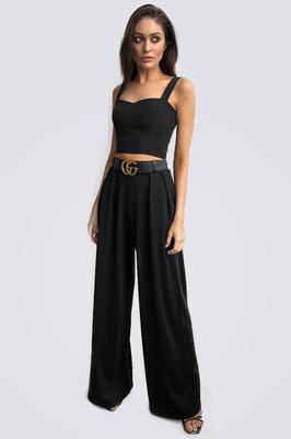 Palazzo Trousers, Black