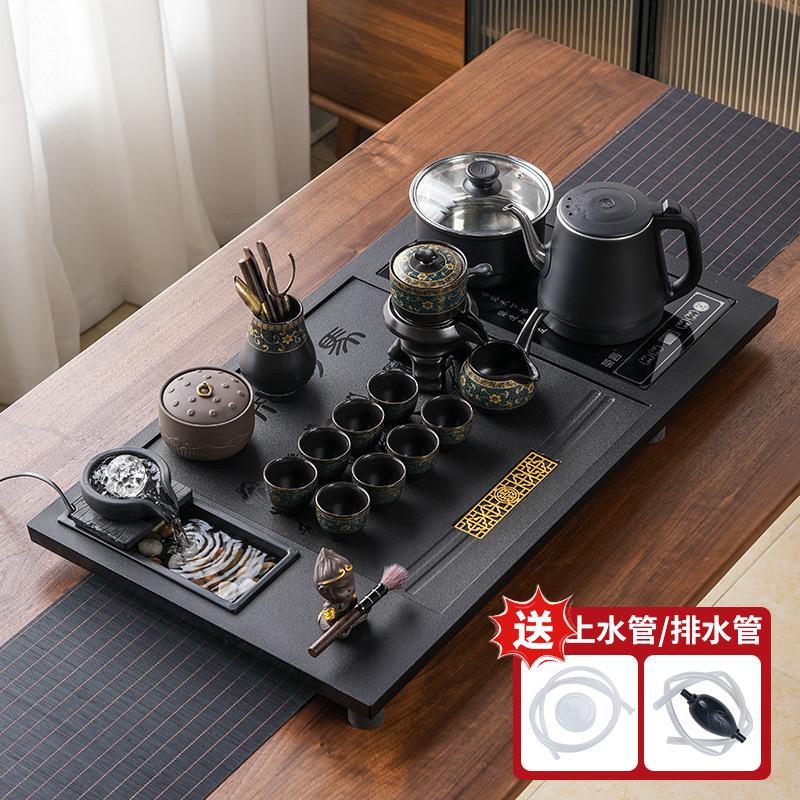 new automatic tea set ceramic household integrated flowing water tea tray kung fu imitation Wujinshi tea table
