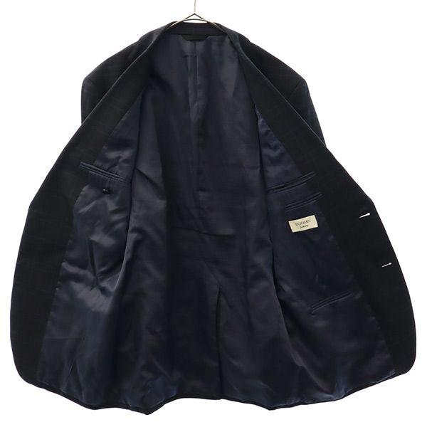 Durban wool Check Pattern tailored jacket Black x blue Men's Used
