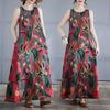 Long Skirt Summer New Sleeveless Round Neck Printed Dress