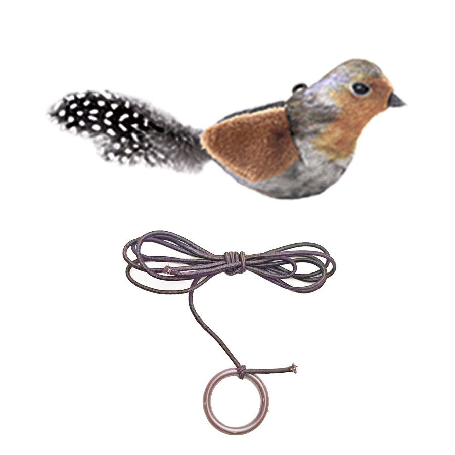 Chirping Bird Cat Teaser Toy with Catnip