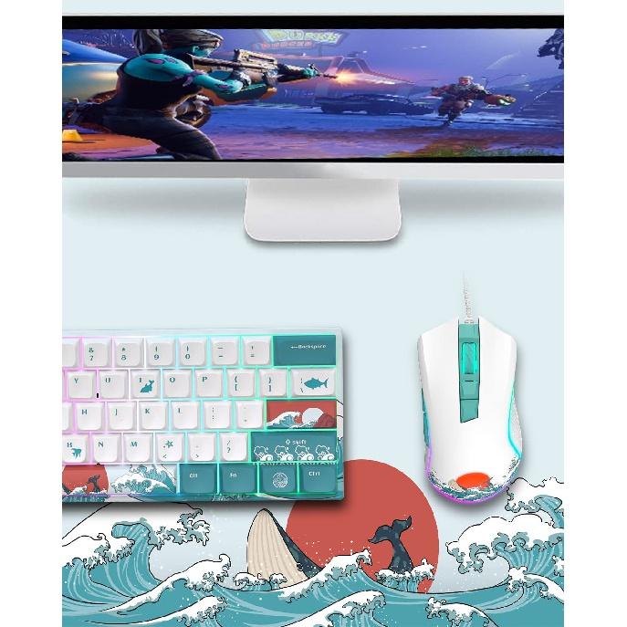 XVX Wired Gaming Mouse RGB Backlit PC Gaming Mouse with Adjustable 12000DPI/7 Programmable Buttons Coral Sea Computer USB