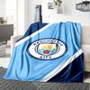 Manchester City Theme Printed Blanket - Perfect for Couch, Bed, Travel & Outdoor Use | Machine Washable, Cozy & Durable.