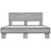 Bed Frame Gray Sonoma 120 x 200 cm Particleboard and Metal