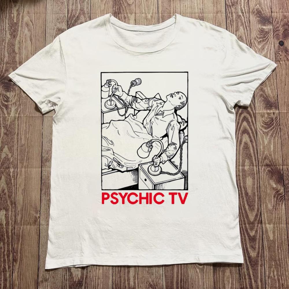 Vintage Psychic TV band Cotton White Shirt Unisex S to 5XL Unisex T-Shirt L