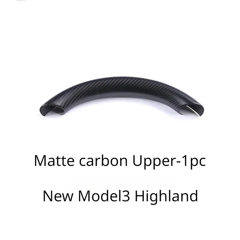 For Tesla New Model 3 Highland 2024-24 Accessories Steering Wheel Cover Real Dry Carbon Fiber 3K240G Steering Wheel Shell Decor