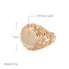 New Design  Rose Gold Round Glossy Rings Christmas Gift Hollow Flower Women Jewelry Ethnic Wedding Ring Fashion
