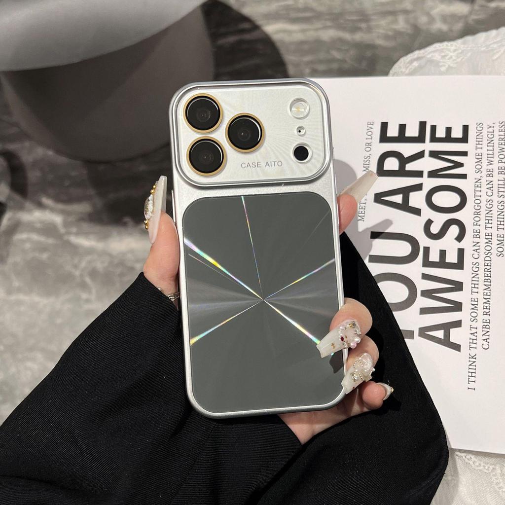 Aurora Silver Laser Edge iPhone 16 Pro Max Protective Case with Large Window