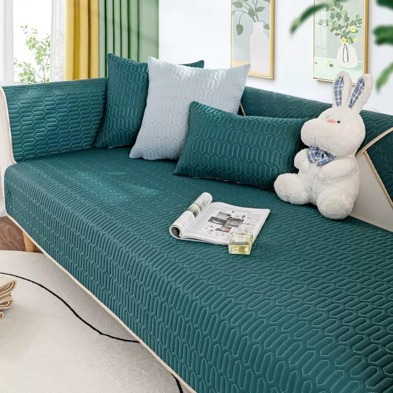 Sofa Cushion Summer Mat Ice Silk Non-Slip Fresh Living Room Combination Sofa Cover All-Inclusive Summer Style Full Covered