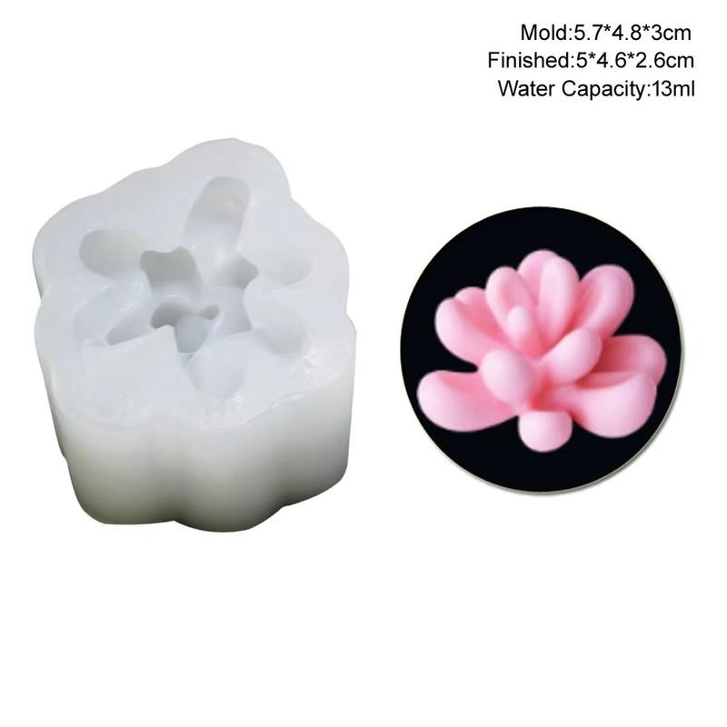 Succulent Plants Fondant Silicone Mold 3d DIY Candle Clay Resin Plaster Chocolate Wax Mould Flower Decorative Molding