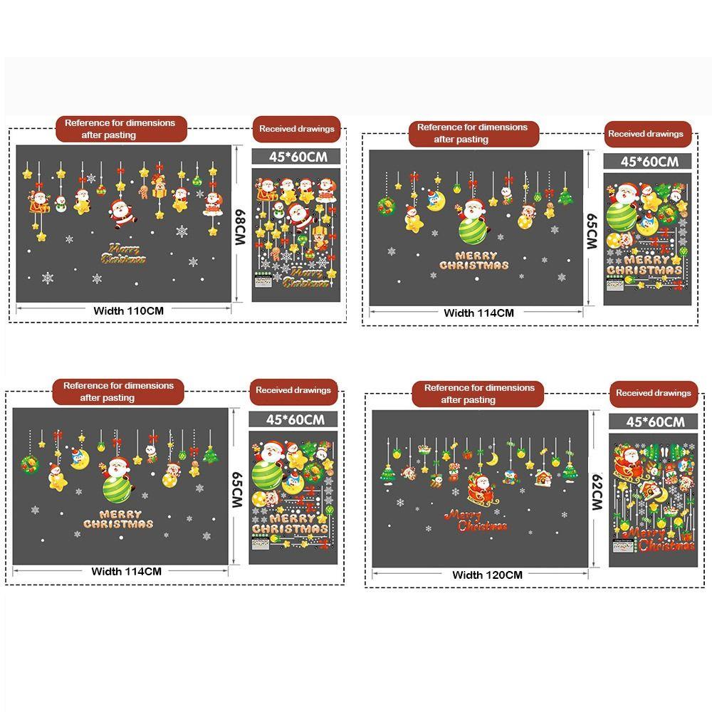 New Year Xmas Wall Sticker Snowflake Santa Claus Elk Glass Decal Gift Window Sticker  Home Decor