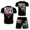 Set Due Pezzi T-shirt e Pantaloni da Boxe Estivi Set T-shirt Muay Thai T-shirt da Allenamento Muay Thai Tuta Sportiva Y2K