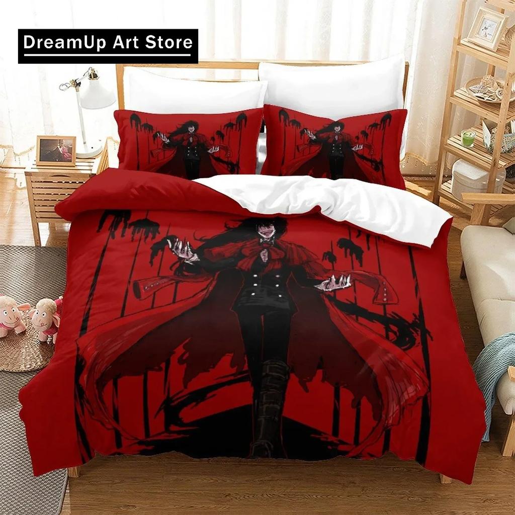 New Hellsing Bedding Set Single Twin Full Queen King Size Bed Set Aldult Kid Bedroom Duvetcover Sets 3D Anime Bed Sheet Set