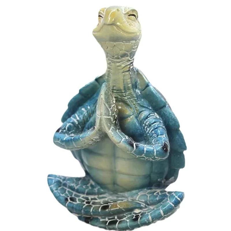 

Yoga Meditation Turtle Art Decor Mini Meditation Desktop Ornament Buddha Statue Zen Turtle Garden Sculpture Decorative Piece