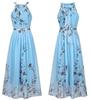 Chiffon Beach Beach Super Fairy Plus Long Floral Print Everyday Travel [SDSXZWG] Women's Dress, Sleeveless, Slimming, Summer, Vacation, Dress, Size,