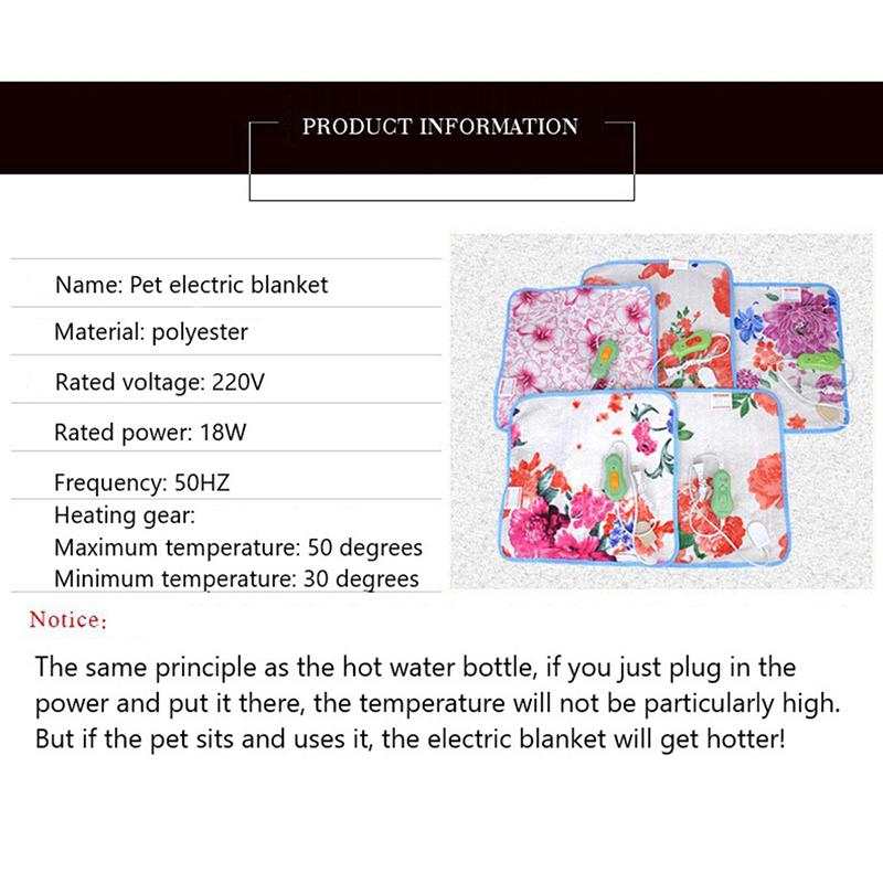 Electric Heating Pad Blanket Pet Mat Bed Cat Dog Winter Warmer Pad  Heated Mat