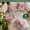 Pink Christmas Cottage Pillowcase Printed Polyester 45X45Cm Throw Pillowcover Decorative Sofa Cushion Pillowslip Home Decor