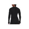 Under Armour Solid Color Casual Logo Print Crew Neck Long Sleeve T-Shirt Women Tops Black 1373930-001