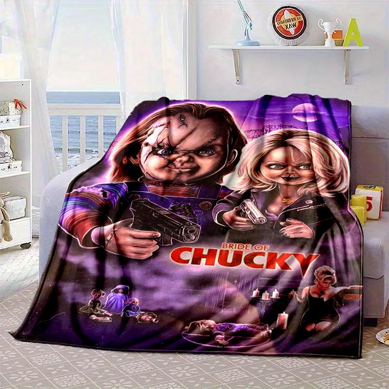 Chucky's Halloween Horror Blanket Flannel Blanket for bed, sofa, Camping, Hiking, Picnic Essentials, gift for family Fan gifts