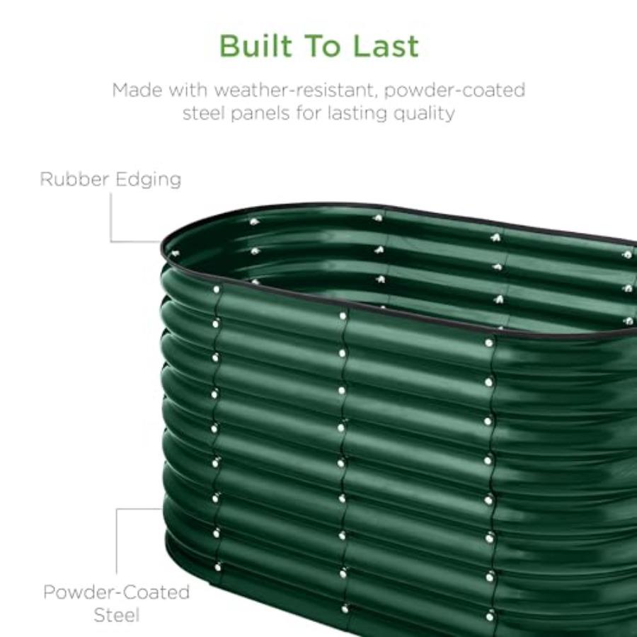 4x2x2ft Outdoor Metal Raised Garden Bed Oval Deep Root Planter Box for Vegetables Flowers Herbs and Succulents w 101 Gallon Cci