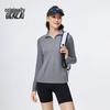 BENLAI Women's Slim-Fit Wool Blend Stand Collar Long Sleeve T-shirt
