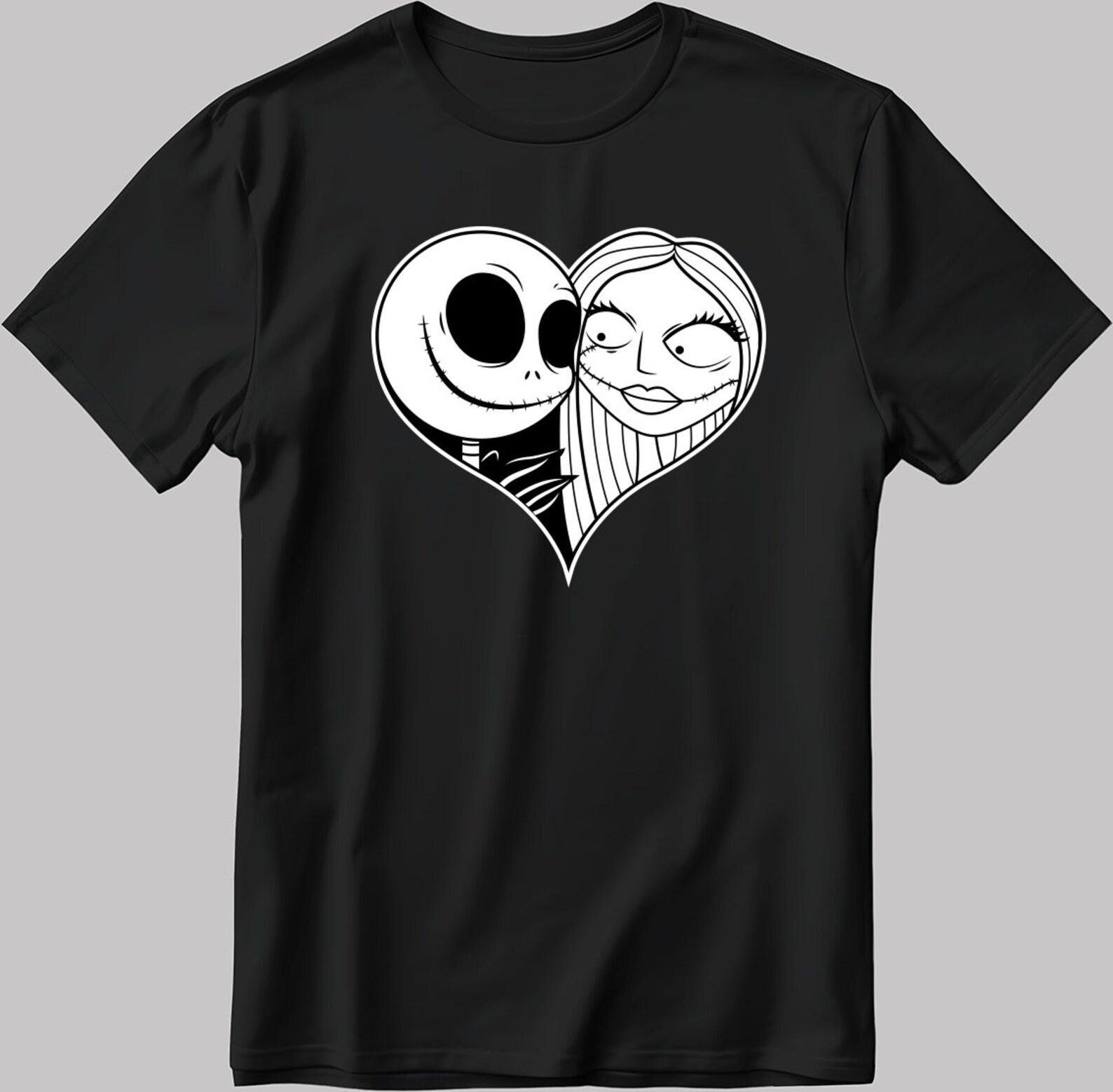 Jack Skellington & Sally T-Shirt: Nightmare Before Christmas Couple Tee 2XL