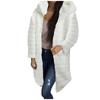 Women's Fashion Long Sleeve Plush Waistcoat Faux-Fur Hoodie Top Coat Outwear