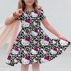 3D Printed Sanrio Hello Kitty Fashion Cartoon Pattern Cute Short Sleeved Dress Cosplay Youth Girl Clothes Kuromi Clothes Sweet