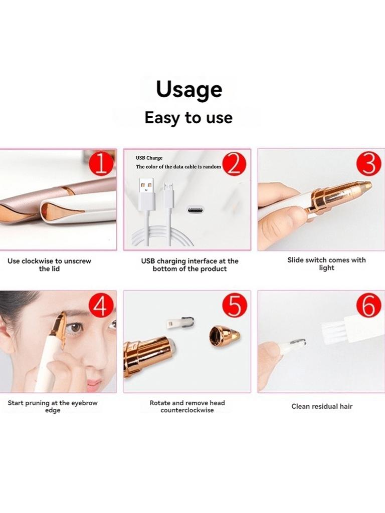 2026 Womens Electric Eyebrow Trimmer Eye Brow Shaper Pencil Face Hair Remover For Women Automatic Eyebrow Shavers Rechargeable