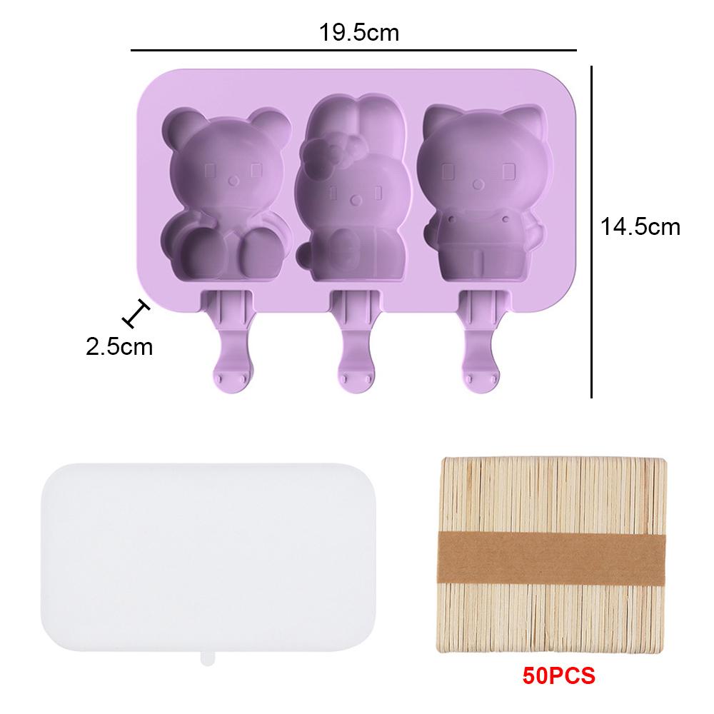 Silicone World 8/4/3 Hole Silicone Mold Silicone Ice Cream Mold Popsicle Molds DIY Ice Cream Mould Ice Pop Maker Mould Ice Tray