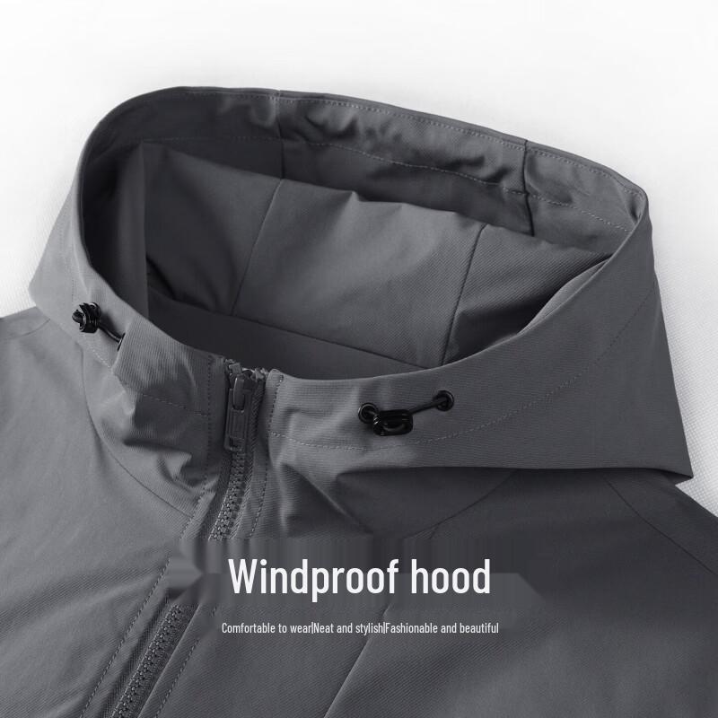 Mark Fairwhale Tech-Style Hooded Windbreaker Jacket