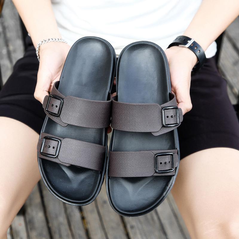 

Мужские тапочки, повседневные модные уличные мужские шлепанцы, летняя пляжная обувь 44 коричневый