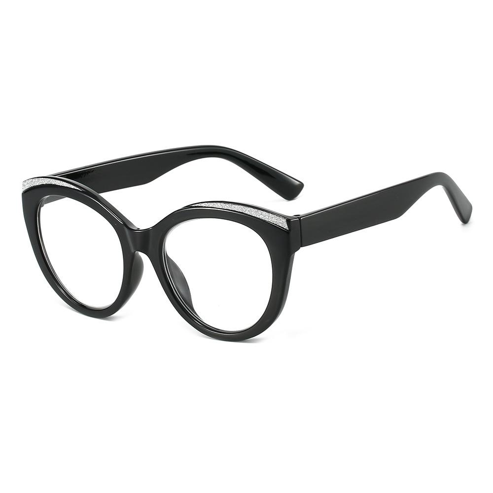 Floral Anti-Blue Light Cat Eye Glasses Frame for Women, European and American Fashion Cat-Shaped Frame, High-End Ultra-Light HD Reading Glasses