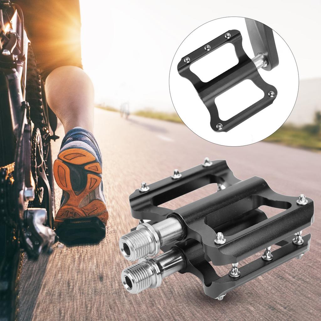 Road Bike   Flat Pedal Aluminum Alloy Non-Slip   Pedal Bike Accessory(Red )