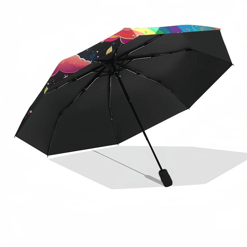 1pc Rainbow Panda Fantasy Umbrella with Plastic Handle,Suitable for All Seasons Home Travel Outdoor UmbrellaDD266