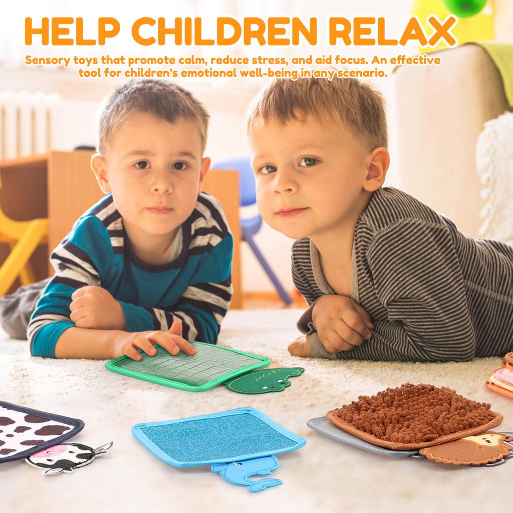 Baby Montessori Sensory Mats Cartoon Animal Cognition Mat Hand-Eye Coordination Education Toy Sensory Tactiles Pad for Children