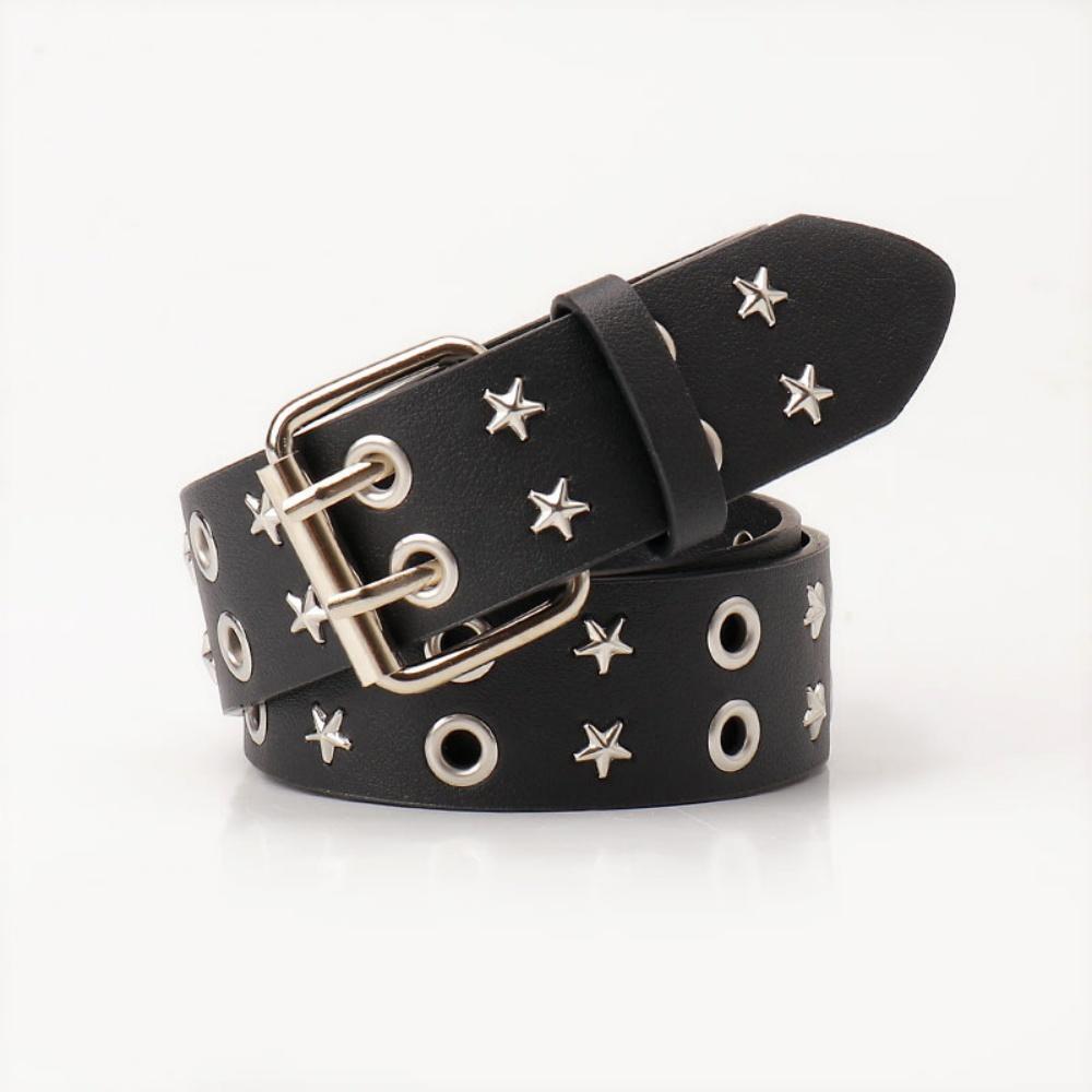 Star Rivet Belt  Punk Belt Pu Leather Belt Stylish For Party Dress Daily Wear