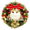 Christmas Wreath for Front Door Artificial Pine Needle Wreath with Balls Bows Flowers Merry Christmas Hanging Decor for Home Wall Window Porch Indoor