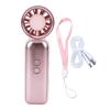 Rechargeable Hand Cooling Fan Portable Handheld Fan with Semiconductor Cooling for Outdoor Camping Travel Office Pink