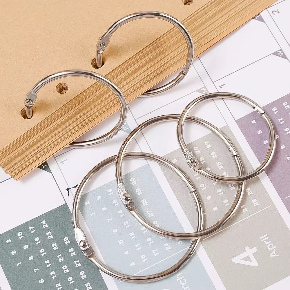 50/100Pcs Assorted Sizes Loose Leaf Ring O Ring Paper Binder Ring Split Rings  Home Office
