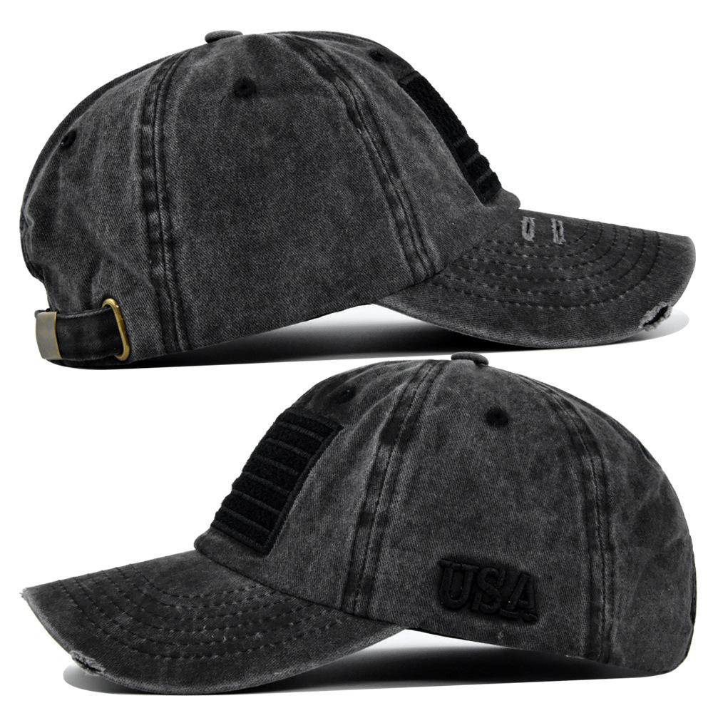 Camouflage Baseball Cap Leopard grain hat Sun hat Washed denim baseball cap flag USA pattern Spring Autumn baseball Cap
