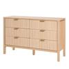 VEVOR 6 Fluted Drawer Dresser, Wooden Chest of Drawers with Sliding & Anti-tip Device, Modern Minimalist Dresser Chest