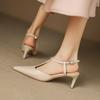 Fashion 2025 Summer Women Shoes Pointed Toe Thin Heel Women Sandals Genuine Leather Women Shoes Stiletto Elegant High Heels Party Shoes