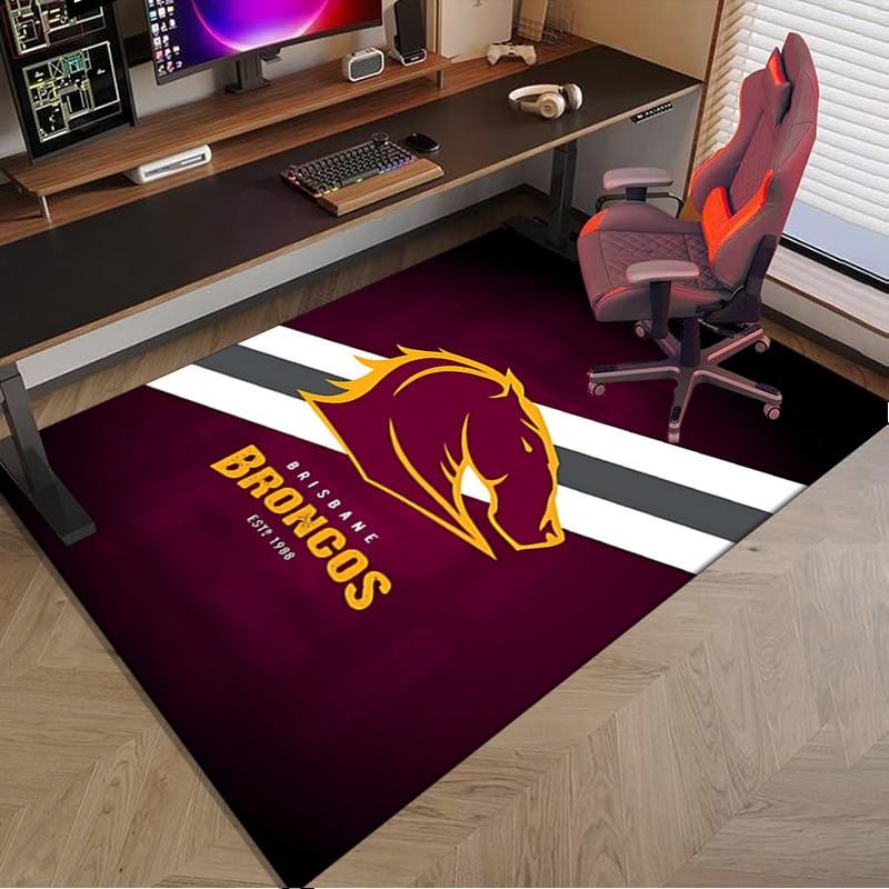 Brisbane Broncos Area Rug Office Rug, Chair Rug, Decor Carpet Livingroom Bedroom Mat, Large Size Fan Gifts Christmas Gifts