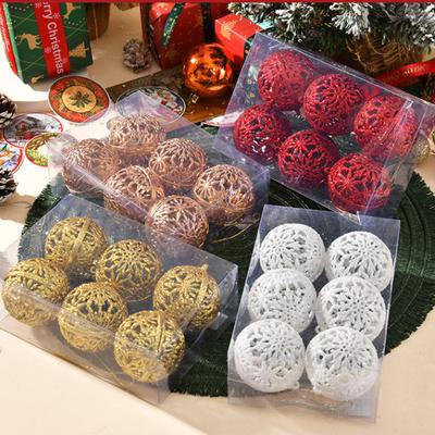 6Pcs 6CM Christmas Balls Christmas Tree Ornaments Hanging Xmas Tree Pendants Party Home Decor 2025 New Year Navidad Gifts Decor